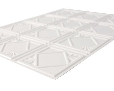 Panneau mural PVC 3D Artnuvo blanc 47 x 61,7 cm
