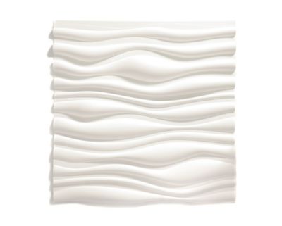 Panneau mural 3D PVC blanc mat, L.60 x l.60 cm