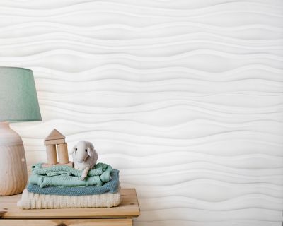 Panneaux Muraux 3D Imitation Pierre – PVC Blanc – 9 Pièces De 24x24 Cm (Clipsables)
