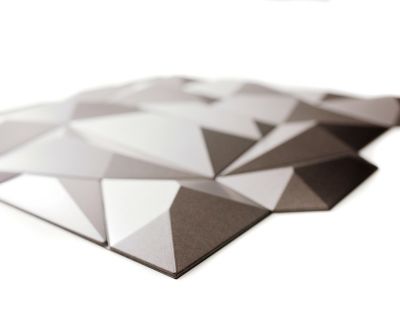 Panneau mural PVC 3D Glacier gris 61 x 61 cm