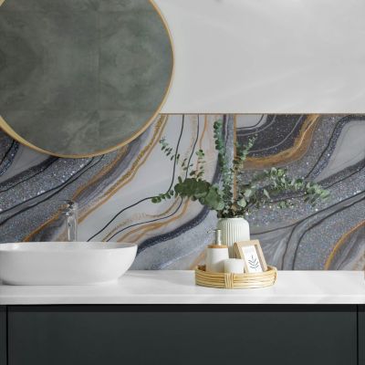 Panneau Mural PVC Wallfluent 100x50 cm Planches À Chevrons 1 pièce ...