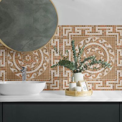 Panneau Mural PVC Wallfluent 120x60 cm Motifs De Carreaux 3x3 1 pièce
