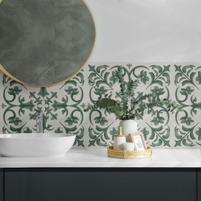 Panneau Mural PVC Wallfluent 50x50 cm Motif Végétal À Motif Floral 4 pièces