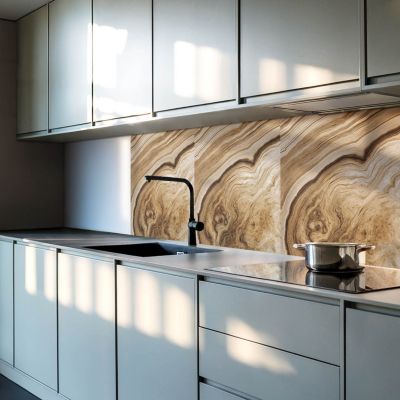 Panneau Mural PVC Wallfluent 50x50 cm Motifs En Bois Naturel 4 pièces