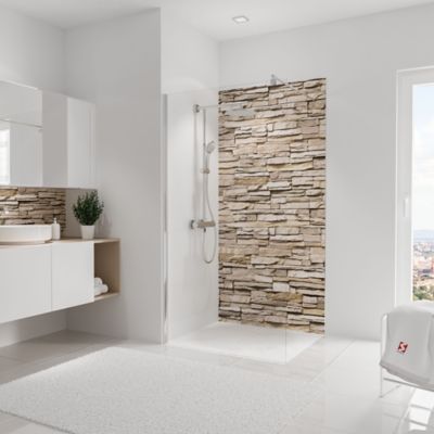 panneau mural salle de bains 100 x 210 cm schulte decodesign decor parement clair castorama