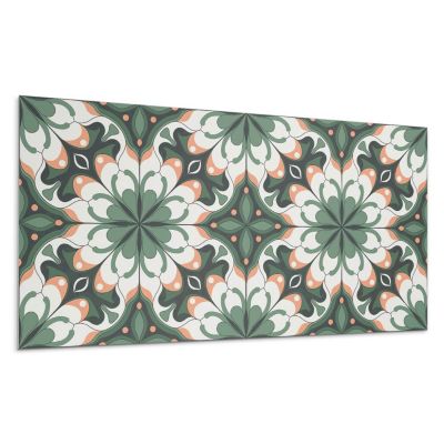 Panneau Mural TV Wallfluent 100x50 cm Motif Végétal Avec Ornements 1 pièce