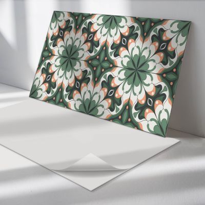 Panneau Mural TV Wallfluent 100x50 cm Motif Végétal Avec Ornements 1 pièce