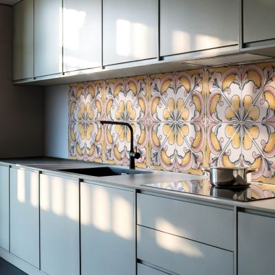 Panneau Mural TV Wallfluent 120x60 cm Motif Géométrique Abstrait 1 pièce