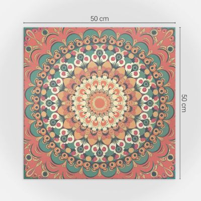 Panneau Mural TV Wallfluent 50x50 cm Motif Mandala Avec Détails 4 pièces