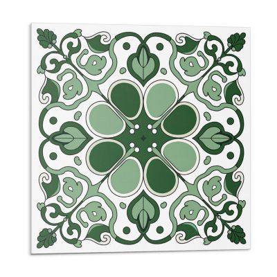 Panneau Mural TV Wallfluent 50x50 cm Motif Végétal Avec Des Feuilles 4 pièces