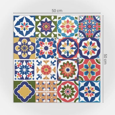 Panneau Mural TV Wallfluent 50x50 cm Motifs De Mosaïque Dans Des Carrés 4 pièces