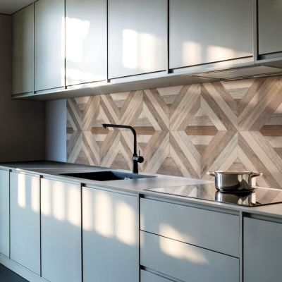 Panneau Mural Wallfluent 100x50 cm Motif De Carreaux Avec Ornements 1 pièce