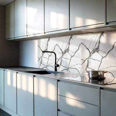 Panneau Mural Wallfluent 50x50 cm Motif Marbré Veiné 4 pièces