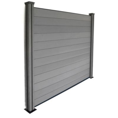 Panneau occultant brise-vue en composite - Gris - Largeur 209 cm