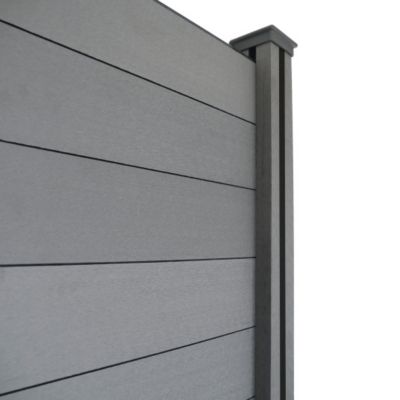 Panneau occultant brise-vue en composite - Gris - Largeur 236 cm