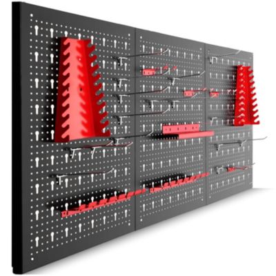 Panneau perforé avec crochets et supports structure en acier