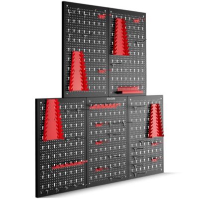 Panneau perforé avec crochets et supports structure en acier