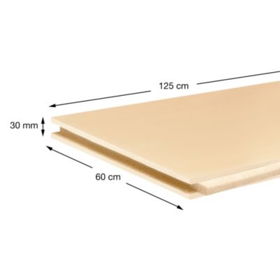 Panneau polystyrène extrudé emboîtable multi-usage Soprema 125 x 60 cm ép. 30 mm R. 0,90 m²K/W (lot de 12 panneaux + 2 gratuits)