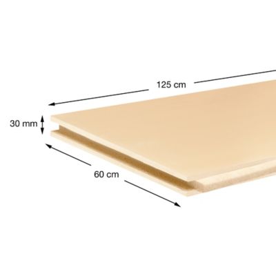 Panneau polystyrène extrudé emboîtable multi-usage Soprema 125 x 60 cm ép. 30 mm R. 0,90 m²K/W (vendu au panneau)