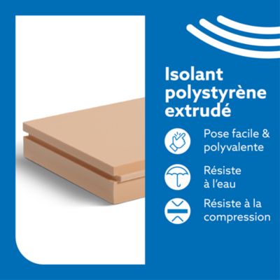 Panneau polystyrène extrudé R=1,55 ép.5cm 125 x 60 cm, Murs & Sols, Soprema