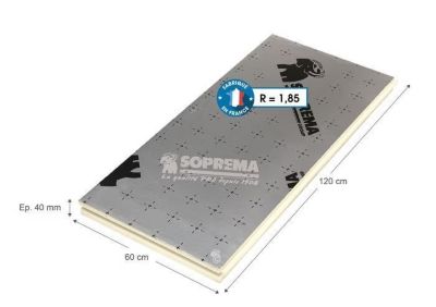 Panneau polyuréthane alu R=1,85 Ep.4cm 120x60cm, Murs & Sols, Soprema