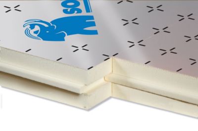 Panneau polyuréthane haute performance emboîtable multi-usage Soprema 120 x 60 cm ép. 25 mm R. 1 m²K/W (vendu au panneau)