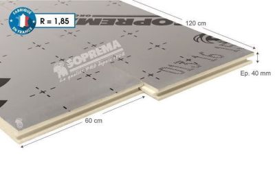 Panneau polyuréthane Soprema haute performance ép.4cm - 1,2 x 0,6m R=1,85