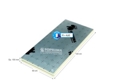 Panneau polyuréthane Soprema HP - 1,2 x 0,6 m ép.100 mm R.4,65m²K/W