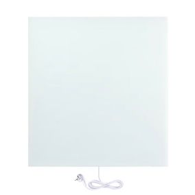 Panneau Rayonnant Electrique en verre WarmlyYours, Blanc, 400 Watts, 60x60cm, Montage Mural, Radiateur Chaleur Infrarouge