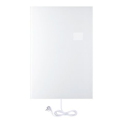 Panneau Rayonnant Electrique en verre WarmlyYours, Blanc, 600 Watts, 60x90cm, Montage Mural, Radiateur Chaleur Infrarouge