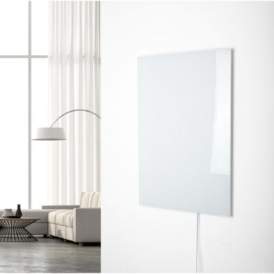Panneau Rayonnant Electrique en verre WarmlyYours, Blanc, 600 Watts, 60x90cm, Montage Mural, Radiateur Chaleur Infrarouge