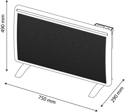 Panneau rayonnant mobile blanc 2000W 20m²