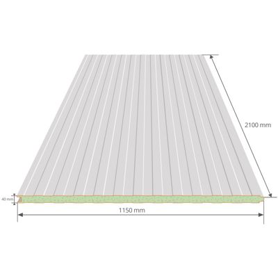 Panneau sandwich de bardage isolé 2100x1150 mm SANDEO WALL