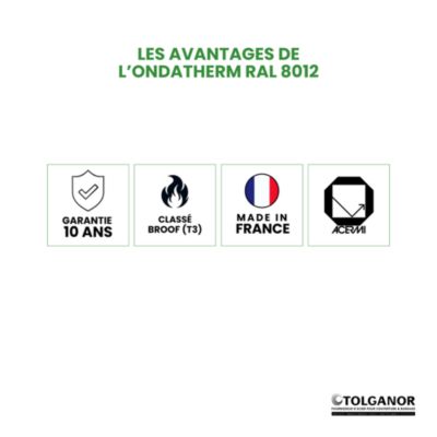 Panneau Sandwich Isolé 40Mm Ondatherm T Ral 8012 - Arcelor 7.10 M