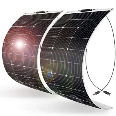 Panneau solaire souple monocristallin semi-flexible haute efficacite 100w 12v 97.5 l.56.5 x l.0.1h modele 2PC-DFSP.100M - DOKIO