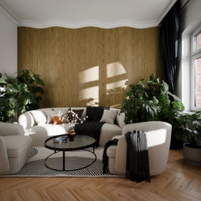 Panneau tasseau flexible MDF Ella effet chêne clair 275X60 cm