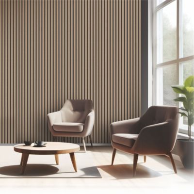 Panneau tasseau MDF coloris chêne naturel 280 x 60 cm