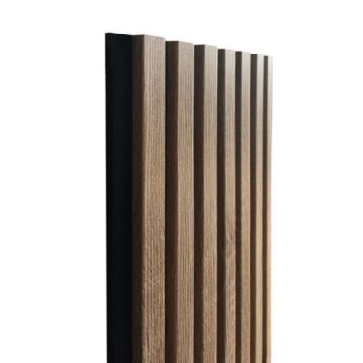 Panneau tasseau mural acoustique décoratif Vertigo en MDF - effet bois chêne clair, H.250 x l.30cm