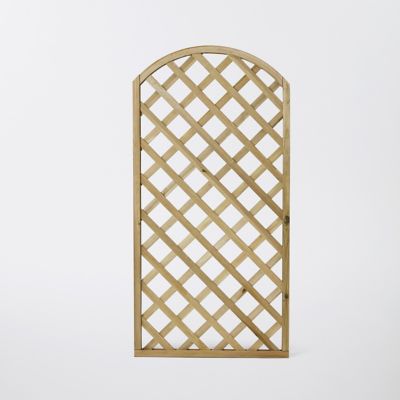 Panneau treillis ajouré en pin en forme d'arc l.90 x H.180 cm