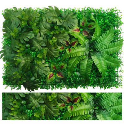 Panneau végétal artificiel 60x40cm - Écran d'intimité en plantes synthétiques - Décoration murale résistante aux UV