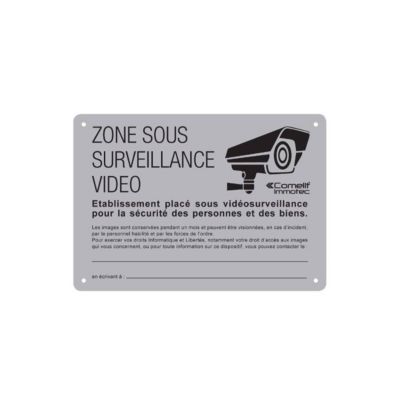 Panneau Zone Sous Surveillance Vidéo - Comelit
