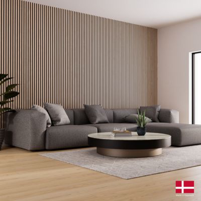 Panneaux acoustiques PREMIUM en placage bois chene naturel sur MDF noir 240x60 cm Nordic Acoustics