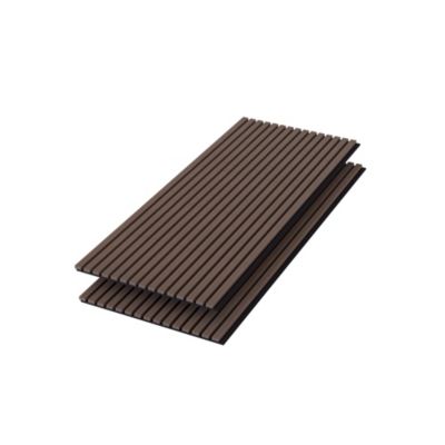 Panneaux décoratifs AICA, panneaux muraux en MDF imitation bois, lot de 2, 120 x 60 cm, Teinte chêne noyer