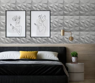 Panneaux de plafond et panneaux muraux Decoratif 3D Brylant Gris 12m² / 48pièces