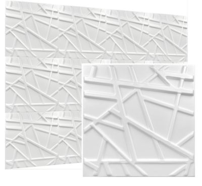 Panneaux de plafond et panneaux muraux Decoratif 3D Line Blanc 5m² / 20pièces