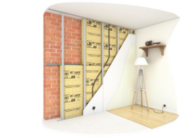 Panneaux isolant murs laine de verre kraft Isover - 1,35 x 0,6 m ép.120 mm R. 3,75 m²K/W (vendu par lot de 5 panneaux)