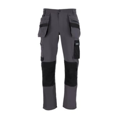 Pantalon de travail Erbauer gris taille 40 – multi-poches, genoux renforcés, tissu résistant