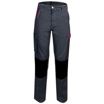 Pantalon de travail femme Fashion Sécurité Pep's gris/violette Taille 34 (XS)