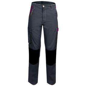 Pantalon de travail femme Fashion Sécurité Pep's gris/violette Taille 34 (XS)