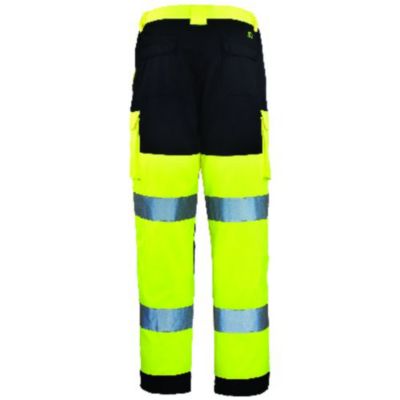Pantalon de travail homme à haute visibilité multipoches PATROL hi-viz jaune/marine TXS - COVERGUARD - 7PAJPXS